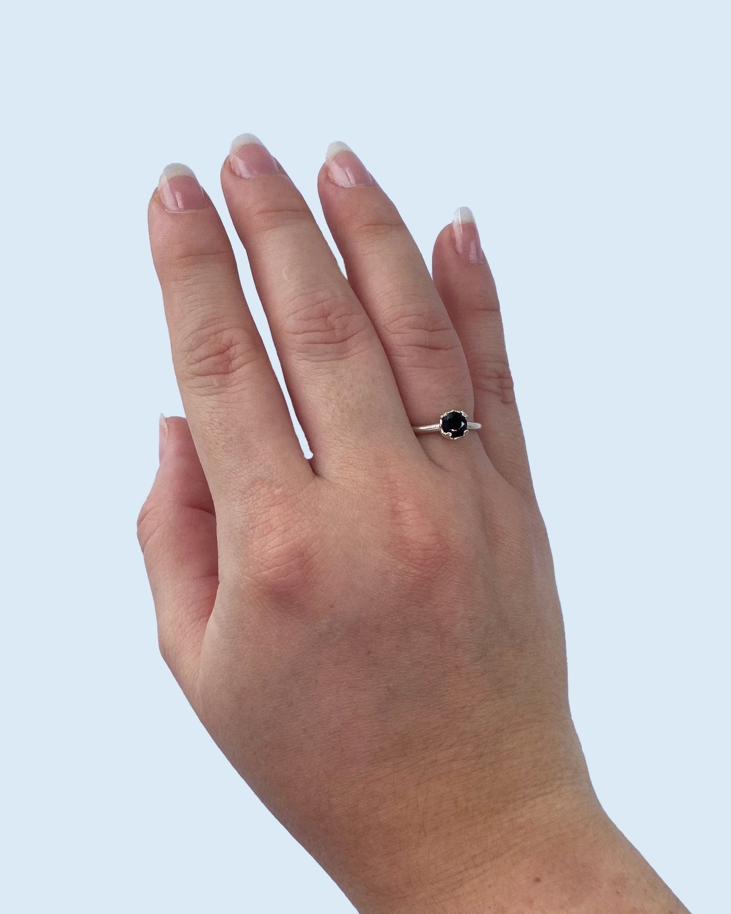 Anillo solitario plata 935 con piedra natural - Mi tienda
