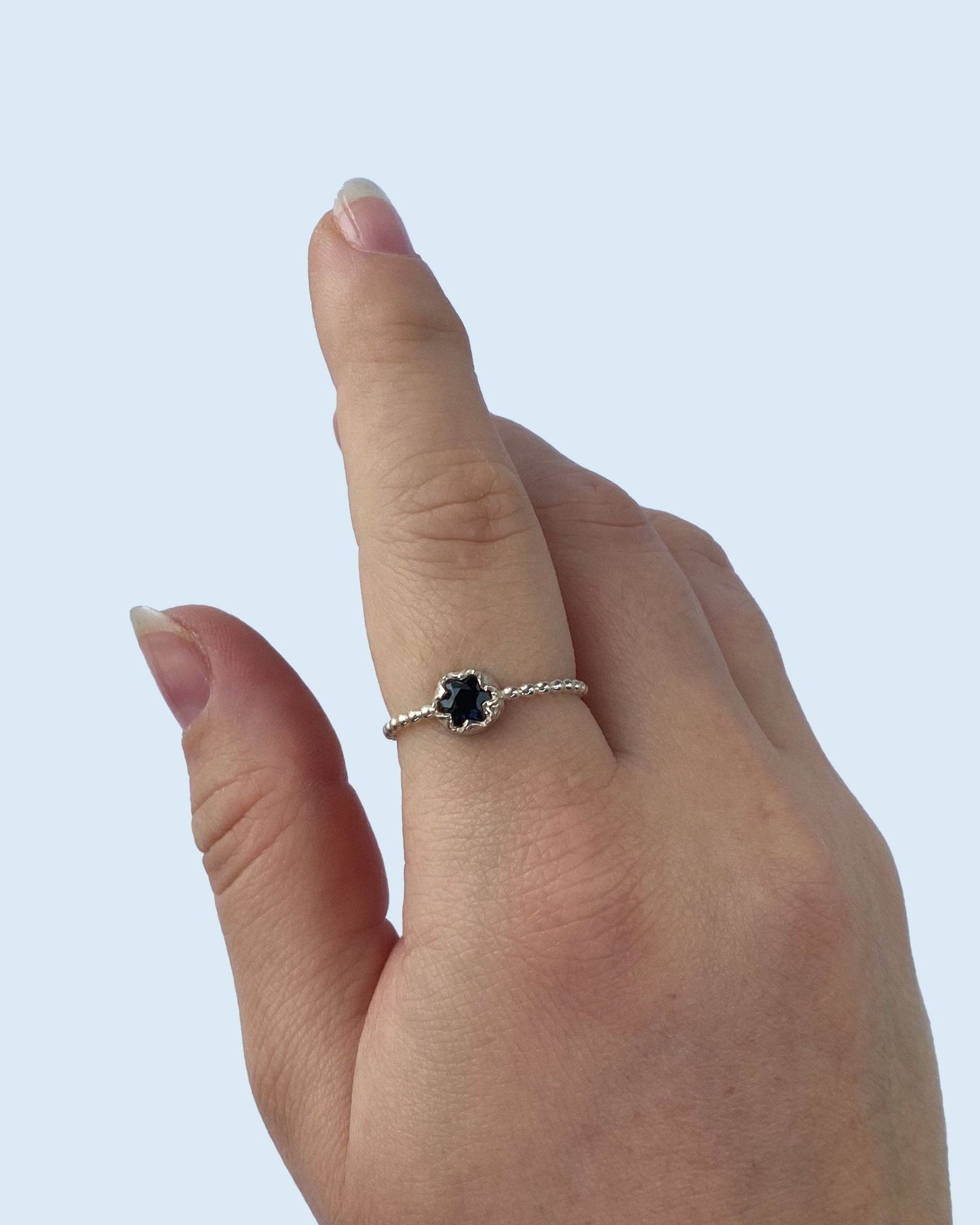Anillo solitario plata 925 con piedra natural - Mi tienda
