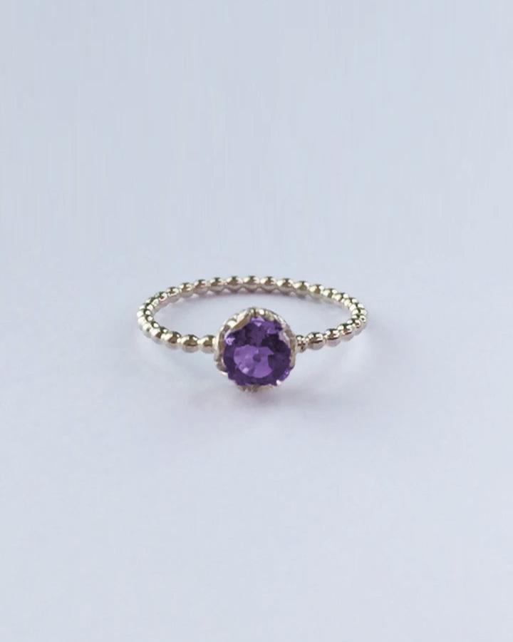 Anillo solitario plata 925 con piedra natural - Mi tienda