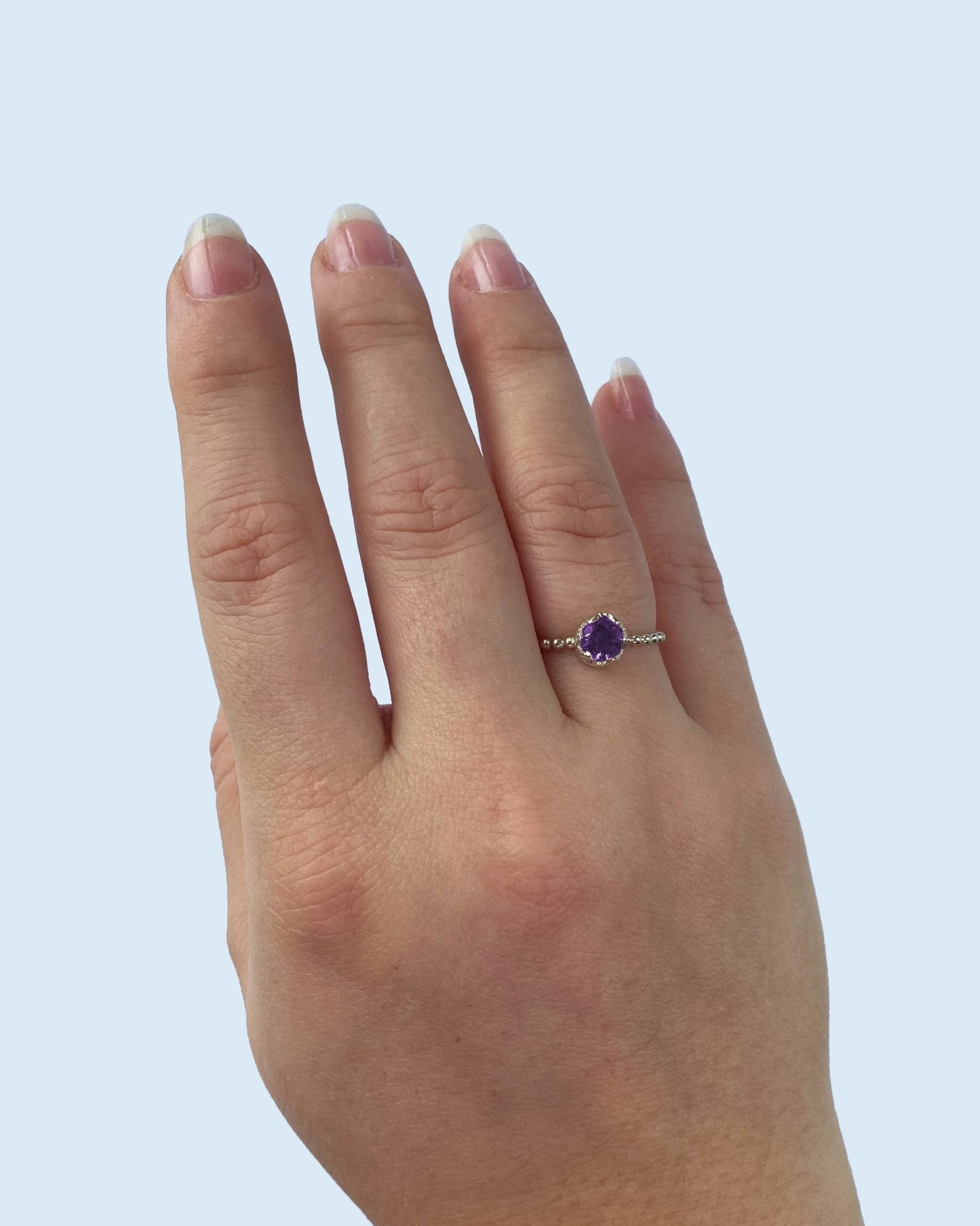 Anillo solitario plata 925 con piedra natural - Mi tienda