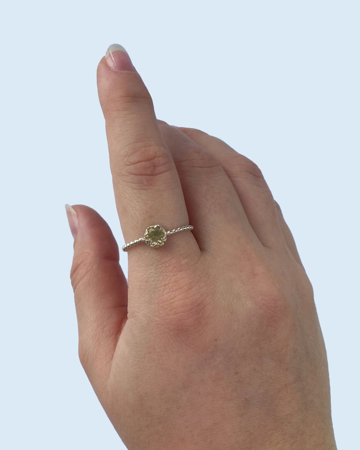 Anillo solitario plata 925 con piedra natural - Mi tienda