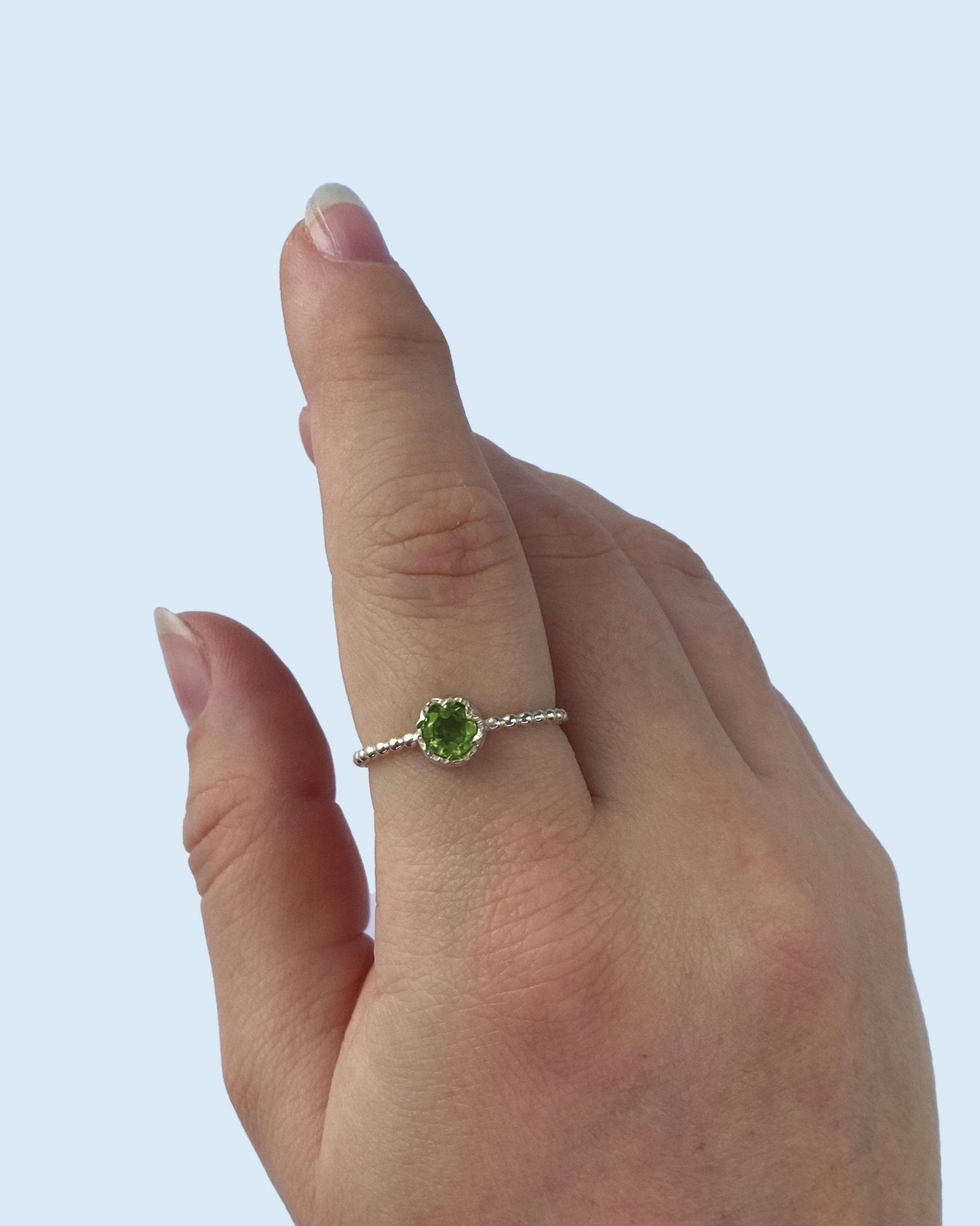 Anillo solitario plata 925 con piedra natural - Mi tienda