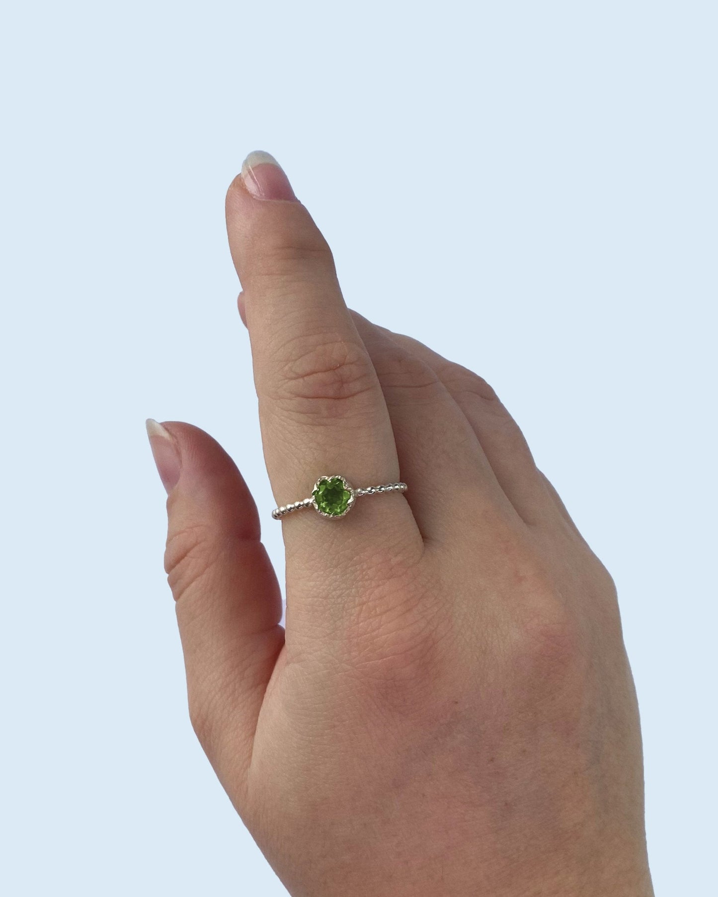 Anillo solitario plata 925 con piedra natural - Mi tienda