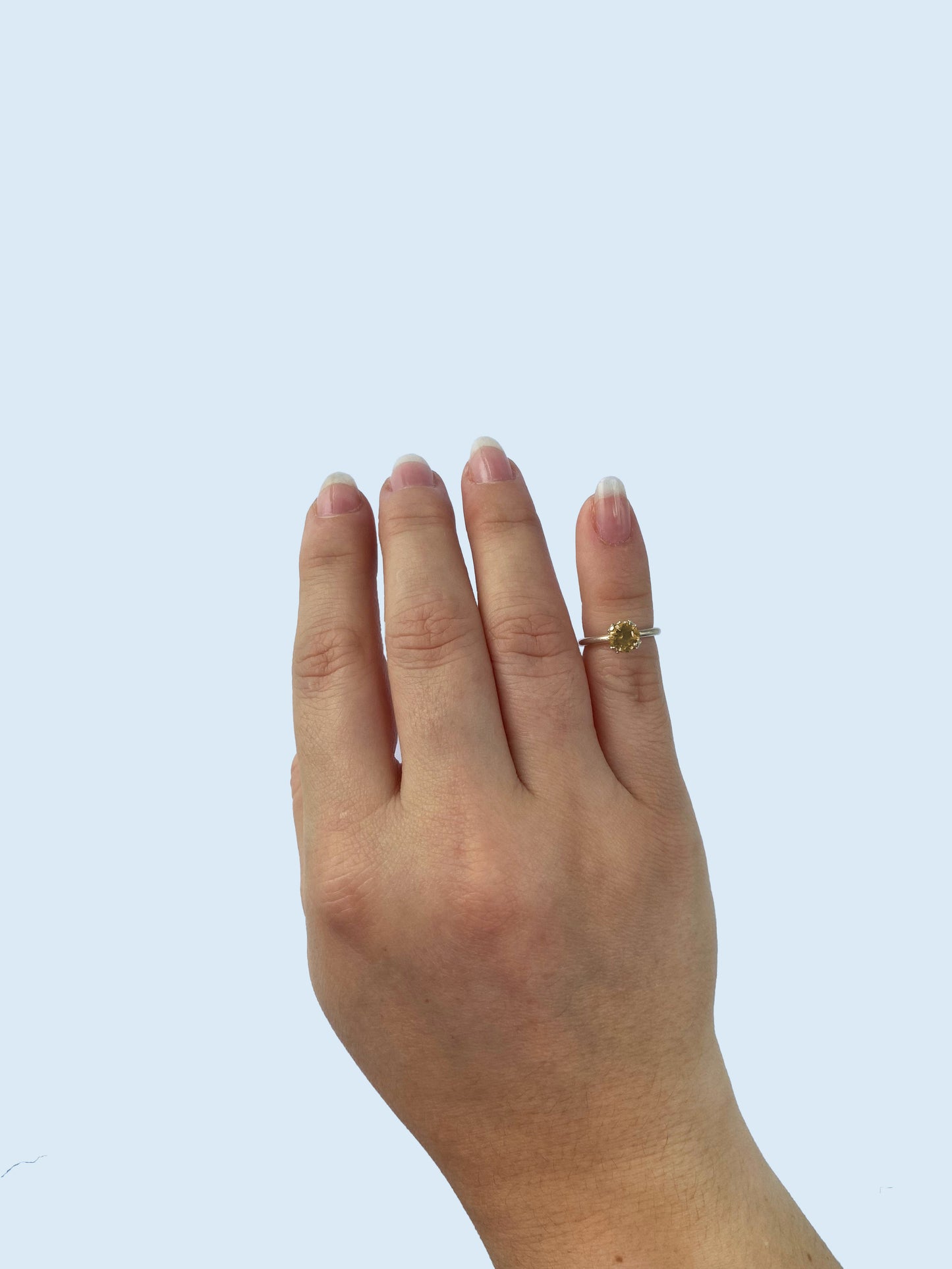 Anillo solitario plata 935 con piedra natural