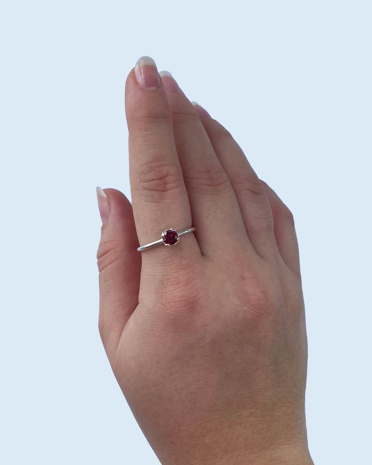 Anillo solitario plata 935 con piedra natural - Mi tienda