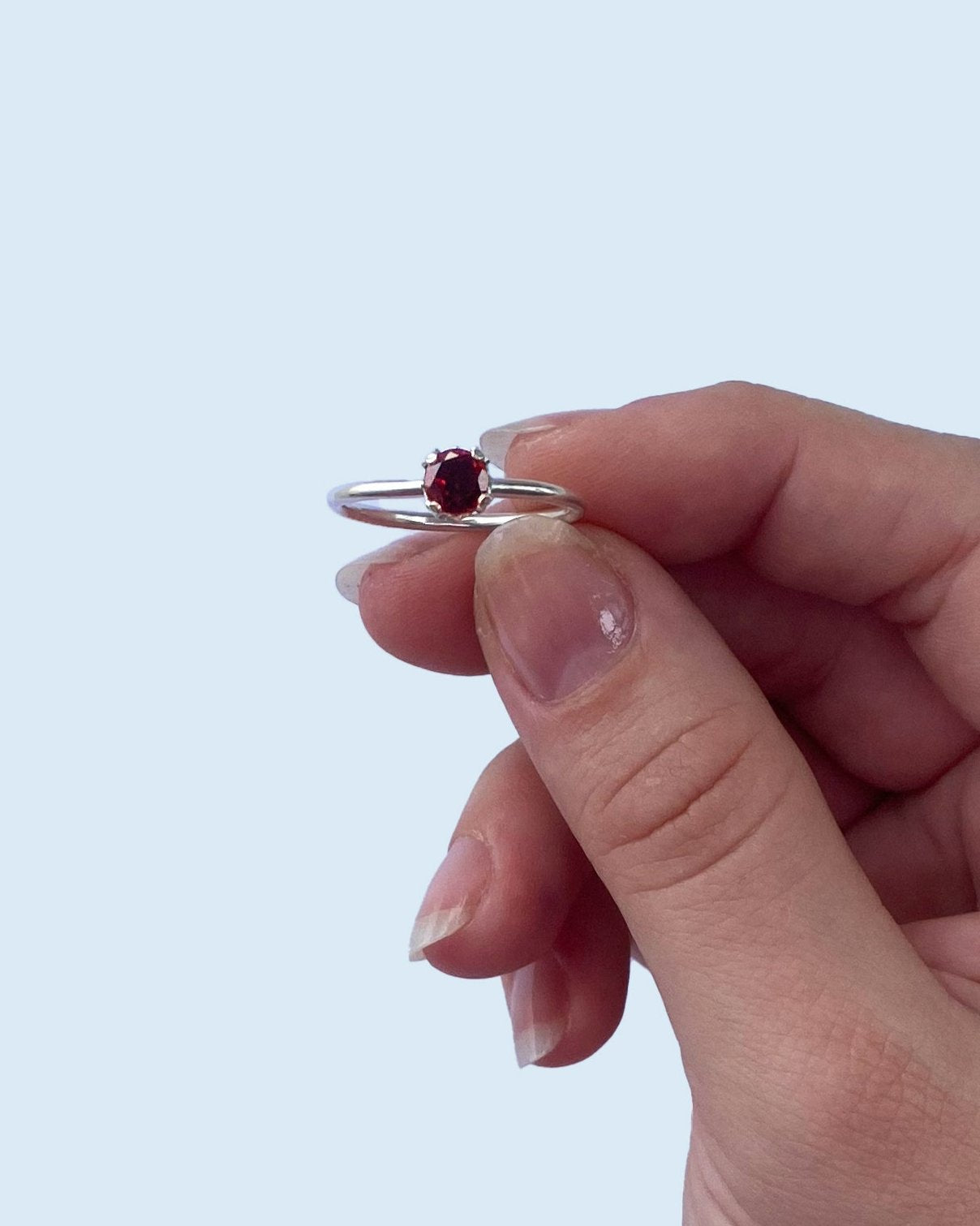 Anillo solitario plata 935 con piedra natural - Mi tienda