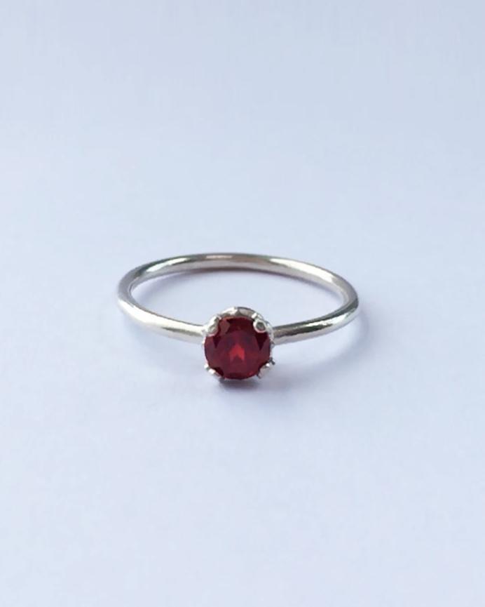 Anillo solitario plata 935 con piedra natural - Mi tienda