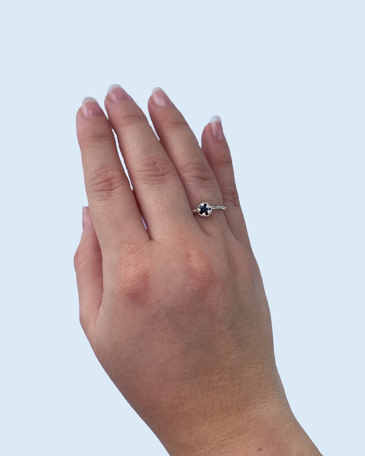 Anillo solitario plata 935 con piedra natural - Mi tienda