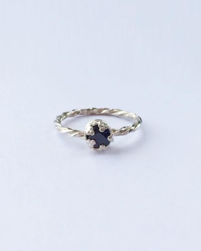 Anillo solitario plata 935 con piedra natural - Mi tienda