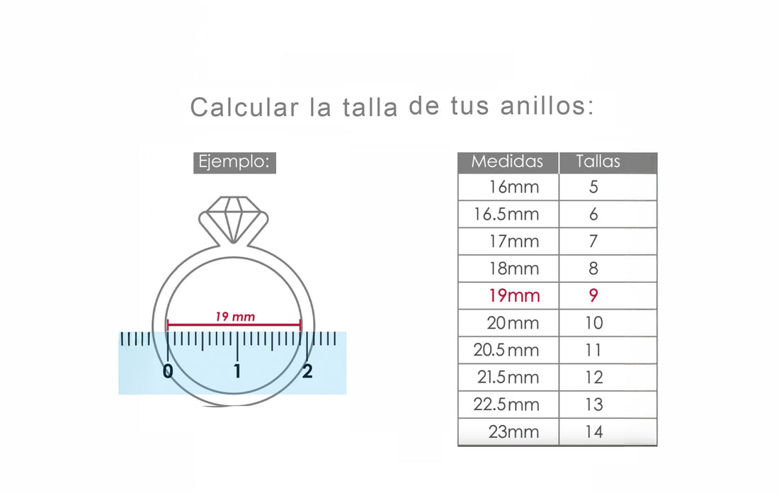 Determina tu talla de anillo con estos sencillos pasos: