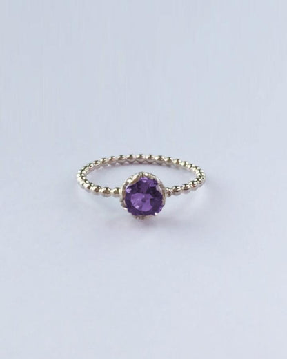 Anillo solitario plata 925 con piedra natural - Mi tienda