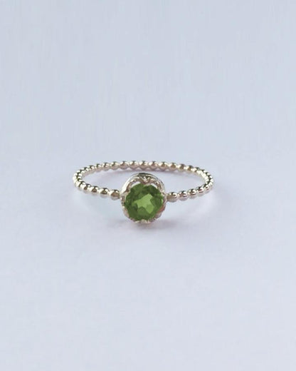 Anillo solitario plata 925 con piedra natural - Mi tienda