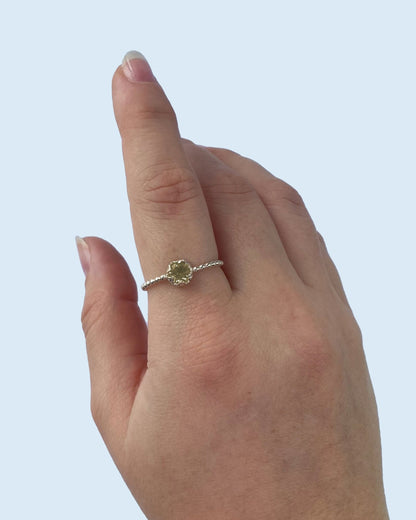 Anillo solitario plata 925 con piedra natural - Mi tienda