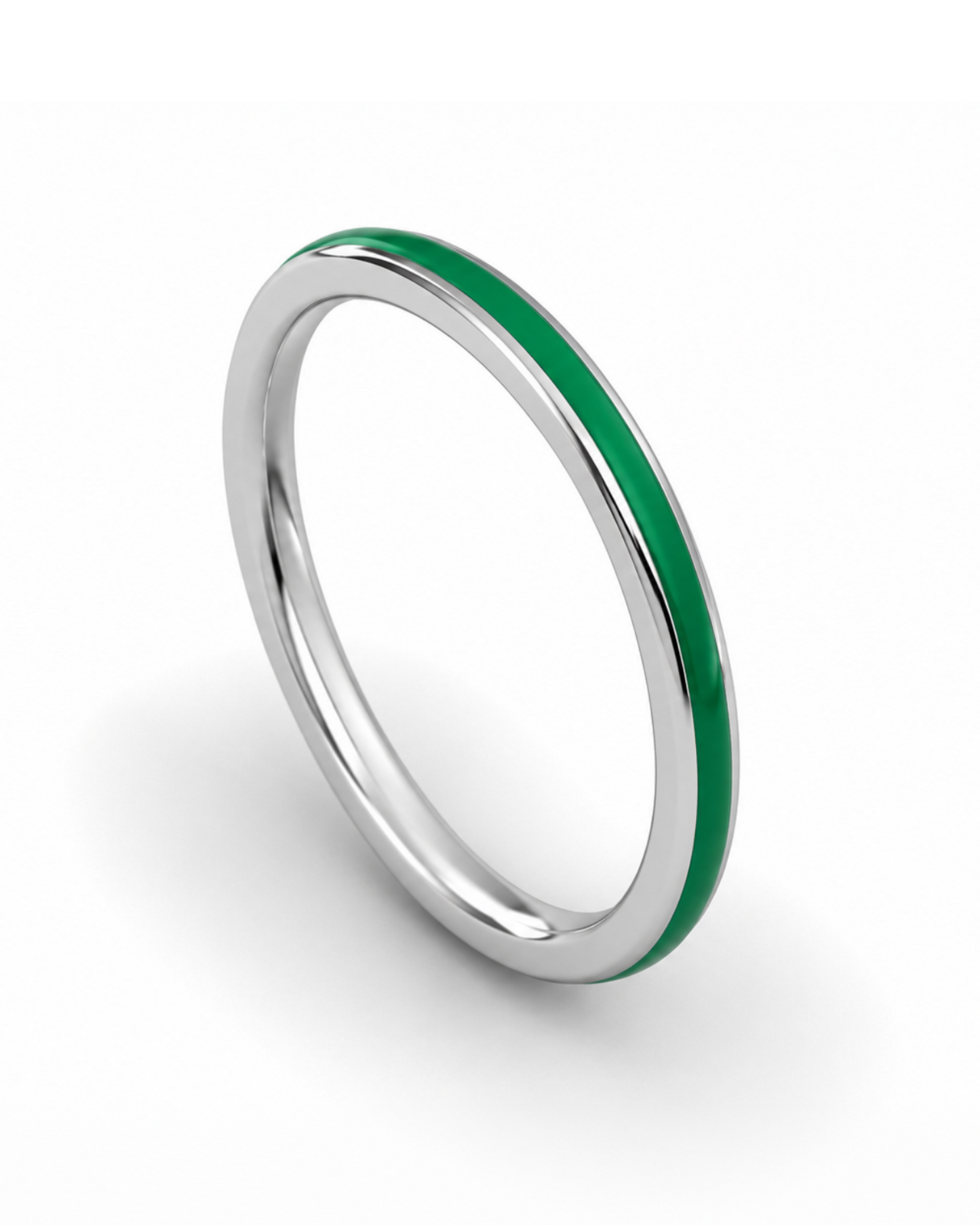 Anillo apilable de plata 950 con esmaltado de colores