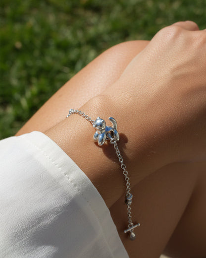 Dije / Charm de plata 950 con forma de gato globo compatible con collares y pulseras pandora
