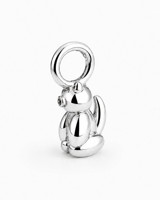 Dije / Charm de plata 950 con forma de gato con actitud globo compatible con collares y pulseras pandora