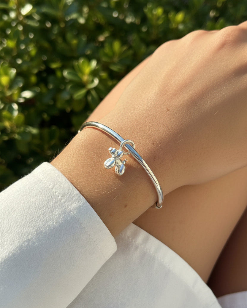 Dije / Charm de plata 950 con forma de perro globo compatible con collares y pulseras pandora