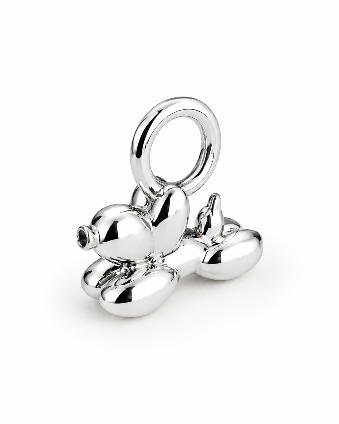 Charm de plata 950 con forma de perro globo acostado compatible con pandora