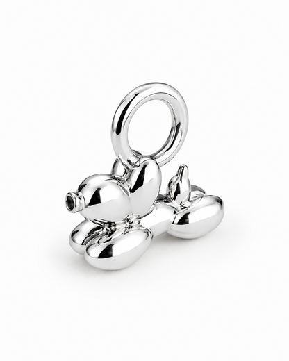 Charm de plata 950 con forma de perro globo acostado compatible con pandora