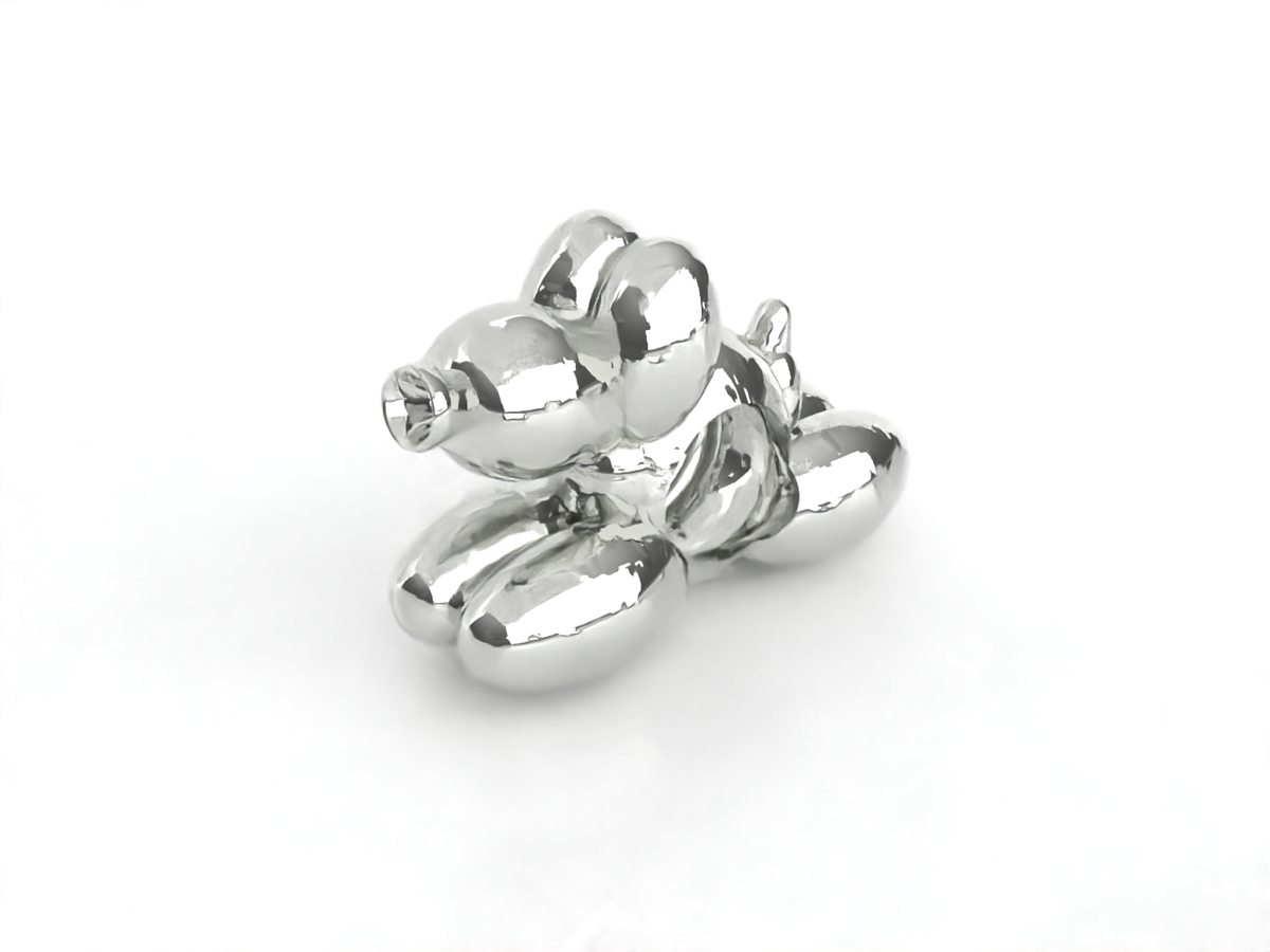 Dije / Charm de plata 950 con forma de perro globo acostado compatible con collares y pulseras pandora