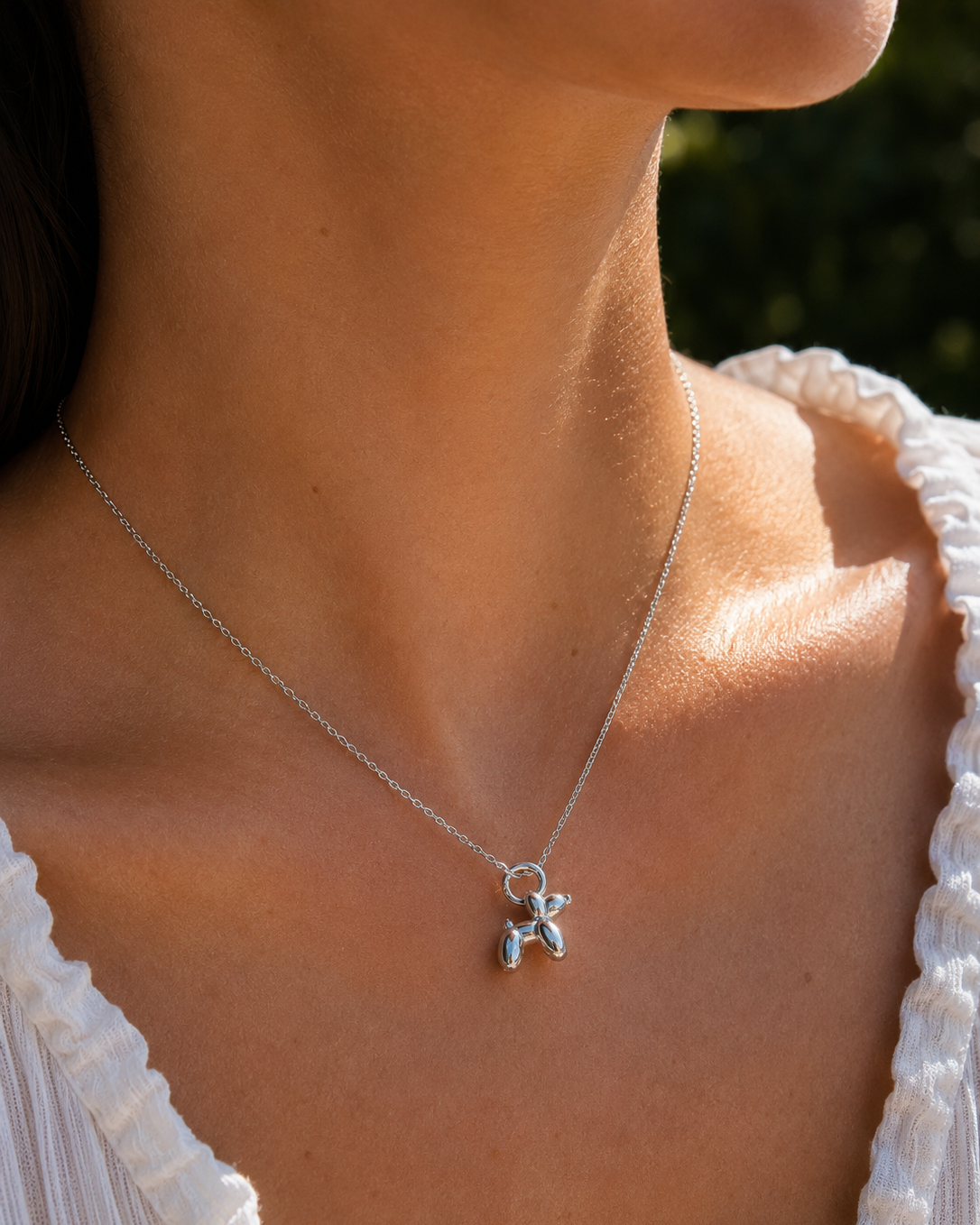 Dije / Charm de plata 950 con forma de perro globo compatible con collares y pulseras pandora