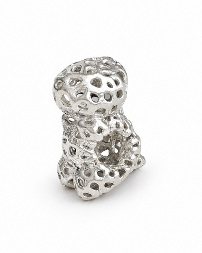 Dije de plata 950 con forma de t-rex globo voronoi compatible con collares