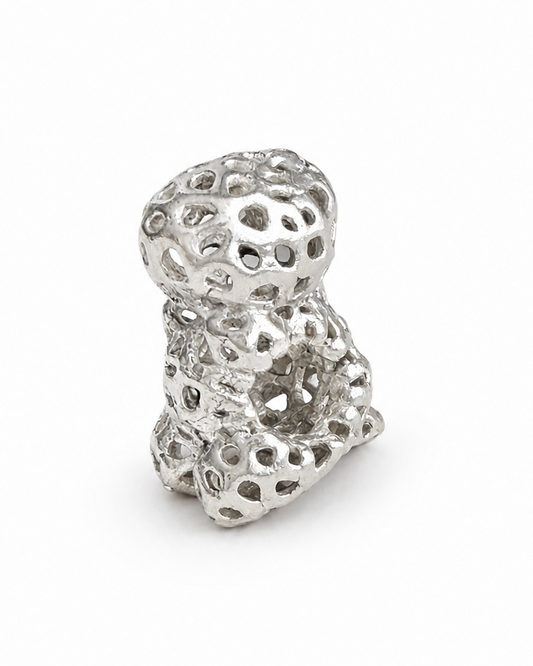 Dije de plata 950 con forma de t-rex globo voronoi compatible con collares