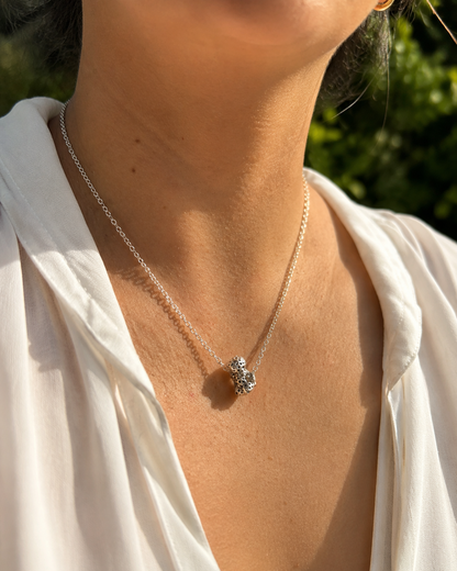 Dije de plata 950 con forma de t-rex globo voronoi compatible con collares