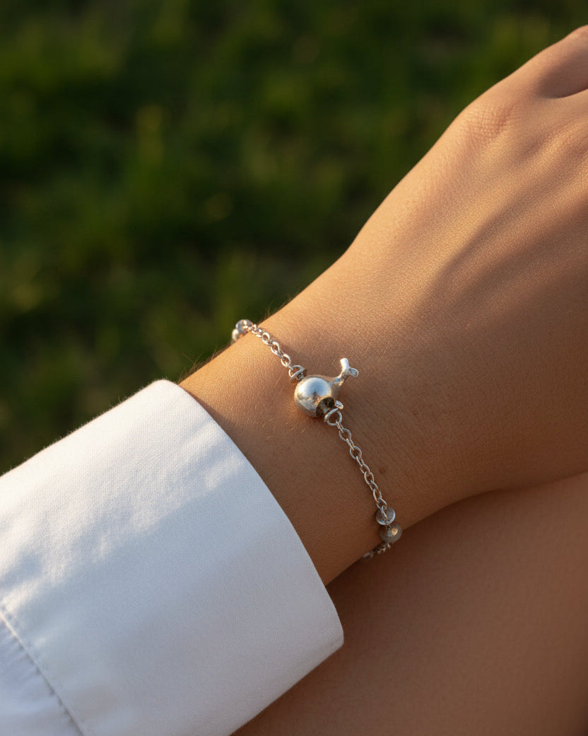 Dije / Charm de plata 950 con forma de ballena globo compatible con collares y pulseras pandora