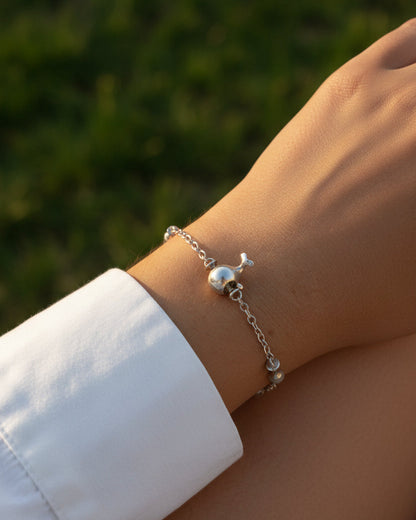 Dije / Charm de plata 950 con forma de ballena globo compatible con collares y pulseras pandora